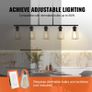 5-Light Kitchen Island Pendant Chandelier, Black Metal Frame with Clear Glass Shades, Adjustable Farmhouse Dining Room Light, E27 Fittings Image 5