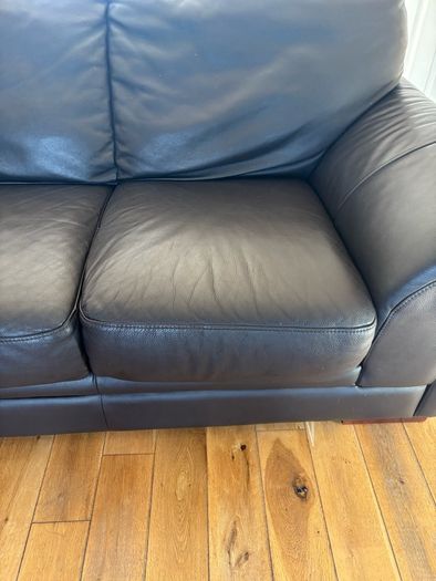 Leather Couch 3 seater 2 seater and footstool