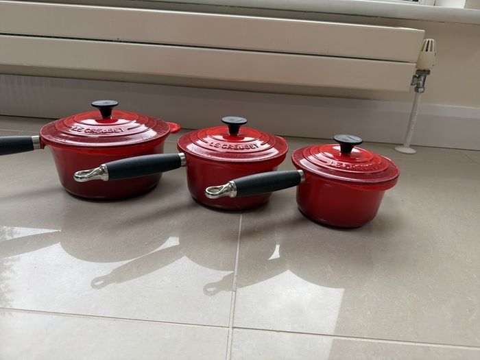 Le Creuset Cast Iron Saucepan Set 16cm, 18cm & 20cm