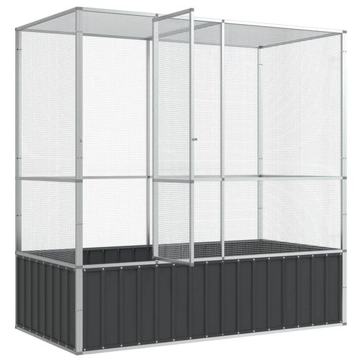 Aviary Silver 210.5x107x212 cm Steel
