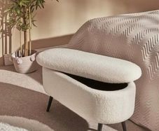 Boucle storage bench