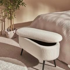 Boucle storage bench