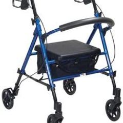 Foldable Rollator Walking Aid Height Adjustable