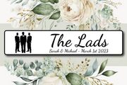 The Lads Wedding Number Plate - Mr Mrs Couple Name &amp; Date
