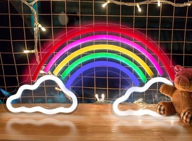 LED Neon Light Signs, Rainbow Cloud Neon Room Decor