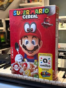 Super Mario Odyssey Kellogg's Cereal Box with Built-in Amiibo