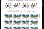 2005 Ireland Ryder Cup Commemorative Stamp Sheetlet Plate 1B1B1B1B Fine CDS Used with Dublin cancel of 27th September 2005 (First day of issue) on envelope extract.