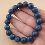 Deep Ocean Blue Apatite Bracelet Polished Round Beads Image 9