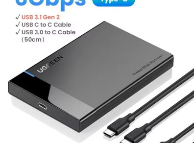 1TB USB-C portable external SATA SSD drive storage