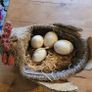 Handmade Straw Hen and Eggs Ornament. Image 5
