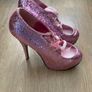 Bordello Pink Glitter Stiletto Heels UK 4.5 Image 2