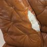 Vintage Mid-Century Modern Leather Sofa & Matching Swivel Armchair Image 6
