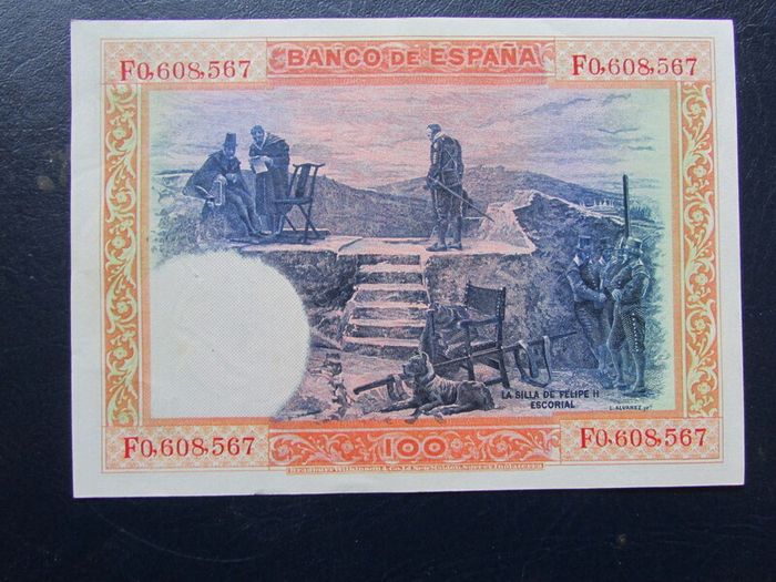 Spain 1925.100 Pesetas.Good,Crisp Very Fine+.