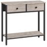 Narrow Console Table with 2 Drawers, Hallway Table with Storage, Sofe Table, Small Side Table for Small Spaces, Living Room, Entryway, Kitchen, Greige and Black Image 4