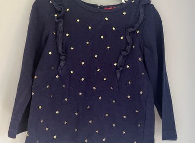 Sprout girls Navy & gold stars long sleeve top Age 1 EUC