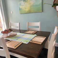 Walnut Topped Dining Table and 6 Chairs