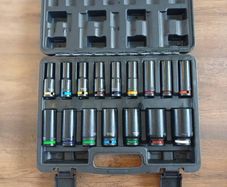 New 16pcs Colour Coded 1/2" square drive deep impact hex sockets