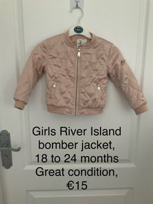 Girls river island bomber jacket 18 to 24 months