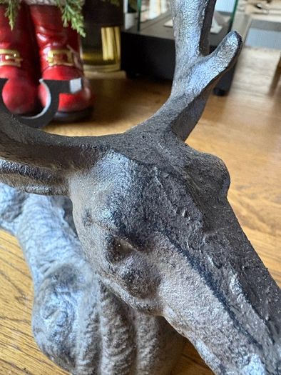 New with tags heavy cast iron stag wine bottle holder