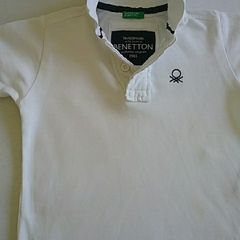 Benetton Boys White Polo T-shirt 4-6yrs
