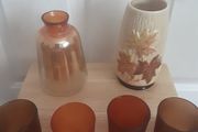 Vase x 2 plus 4 Glass Tealight Holder's all for 14.00euro .. Price Drop
