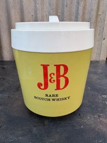 Vintage Retro J&B rare scotch whiskey ice bucket by stewerts c1970