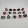 Antique Rings Lot 15 Mixed Brass, Stone & Glass Rings Image 5