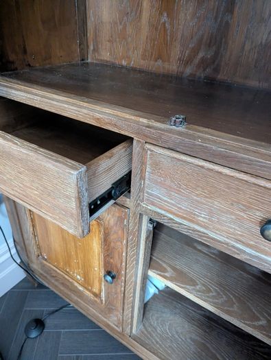 Rustic Solid Oak Display Cabinet