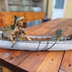 Vintage Native American Canoe Figure