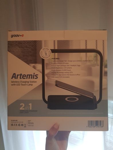 Wireless charging station with LED touch light ARTEMIS