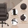 6-Point Massage Office Chair, PU Leather Desk Chair with Adjustable Height and Footrest for Home Office, Brown Image 5