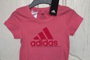 Two girl's Adidas t-shirts, size 5-6, NEW