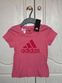Two girl's Adidas t-shirts, size 5-6, NEW