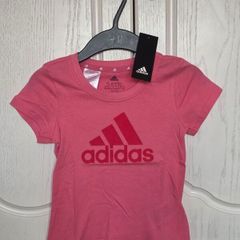 Two girl's Adidas t-shirts, size 5-6, NEW