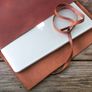 Brown leather laptop sleeve Image 2