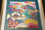 Multicolored Thai Silk Marine Motif