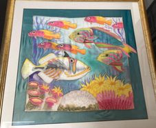 Multicolored Thai Silk Marine Motif