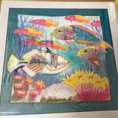 Multicolored Thai Silk Marine Motif