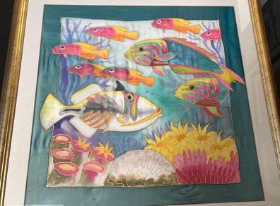Multicolored Thai Silk Marine Motif