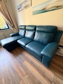 Leather Sofa with Chaise