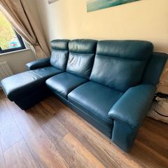 Leather Sofa with Chaise