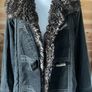 womens padded coat faux fur and suede waterproof winter size 10-12 Image 2