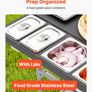 Outdoor Grill Cart Grilling Table Movable Outdoor Cooking Table with 4 Spice Containers, Wheels, Lids, Hooks Image 4