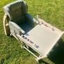 1950s Solid Wood Upholstered Highchair Image 10
