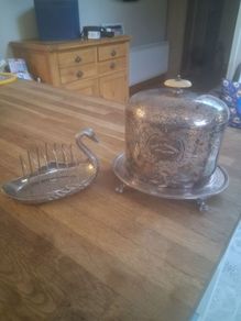 Vintage  toast rack and container