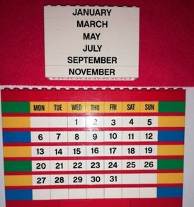 Lego Brick Calendar Display