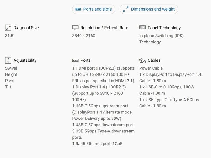 Dell Pro 32 Plus 4K USB-C Hub Monitor (P3225QE)
