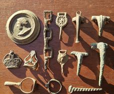 Metal Detecting Job Lot! Roman Fibulae, Tudor bits, Rings, Seals, Coin. UK Finds!