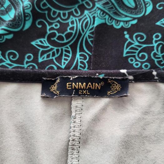 Enmain teal & black top, Size 20-22