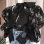 2 X Black lace blouse size 10 Image 4